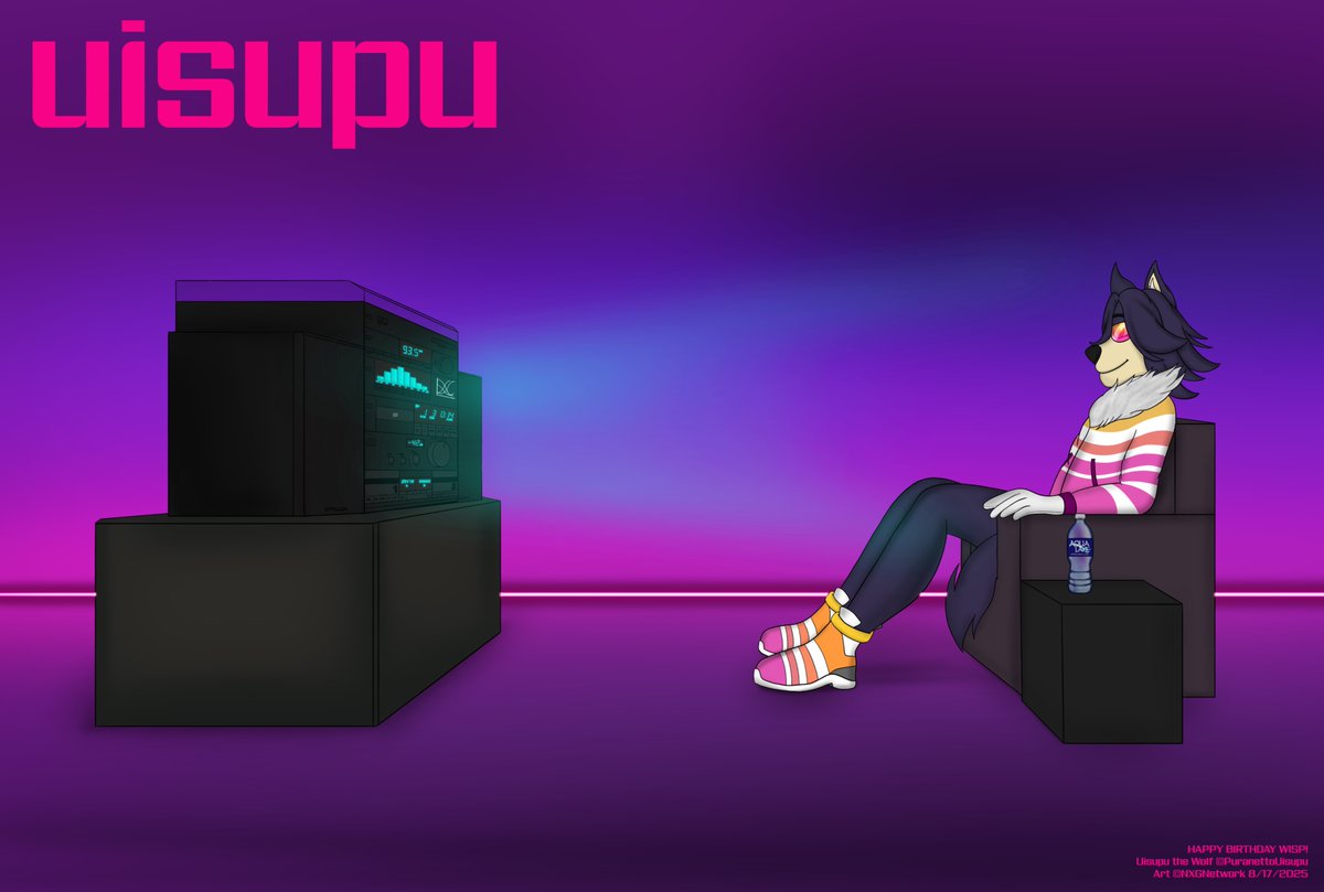 mattderojas's tweet photo. I am going to attempt posting art to this space again, so here is a little birthday gift for @PuranettoUisupu of his namesake wolf riding the synthwaves of life! (Props if you get the reference, by the way!)

Also, I highly advise you follow this man; he's awesome!! https://t.co/QYH22s6Hzq
