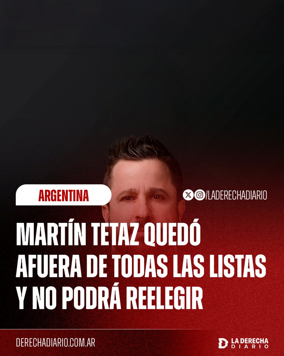🚨🇦🇷 | Buenas noticias: El fracasado diputado radical Martín Tetaz quedó afuera de todas las listas y no podrá mantener su banca, la cual perderá el 9 de diciembre.