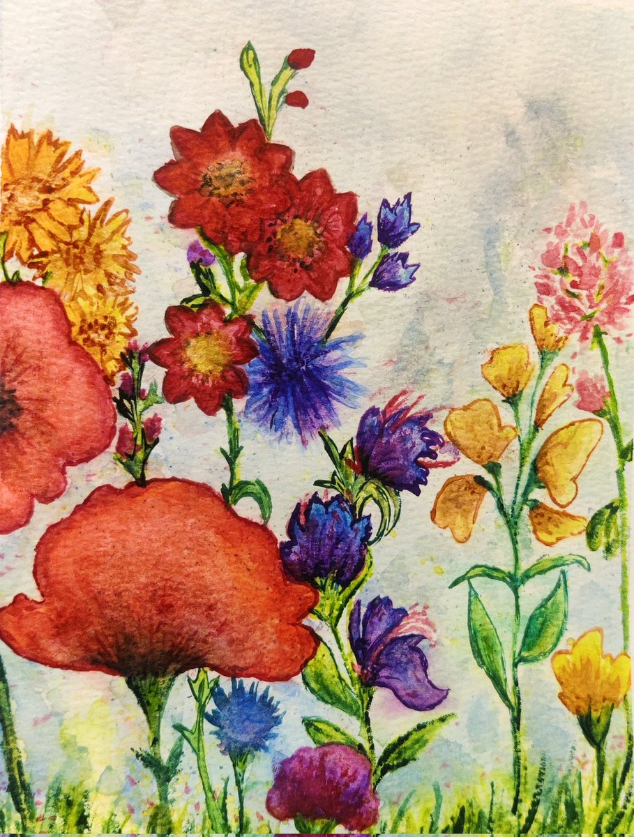 I just did my first ever full piece with water colour it was supposed to be just a small thing to try out