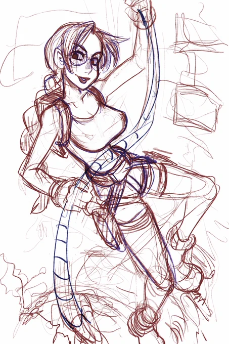Thanks! Wanted to do something pin-up ish for this one, though I also have some actiony drawings I'd like to complete eventually:
