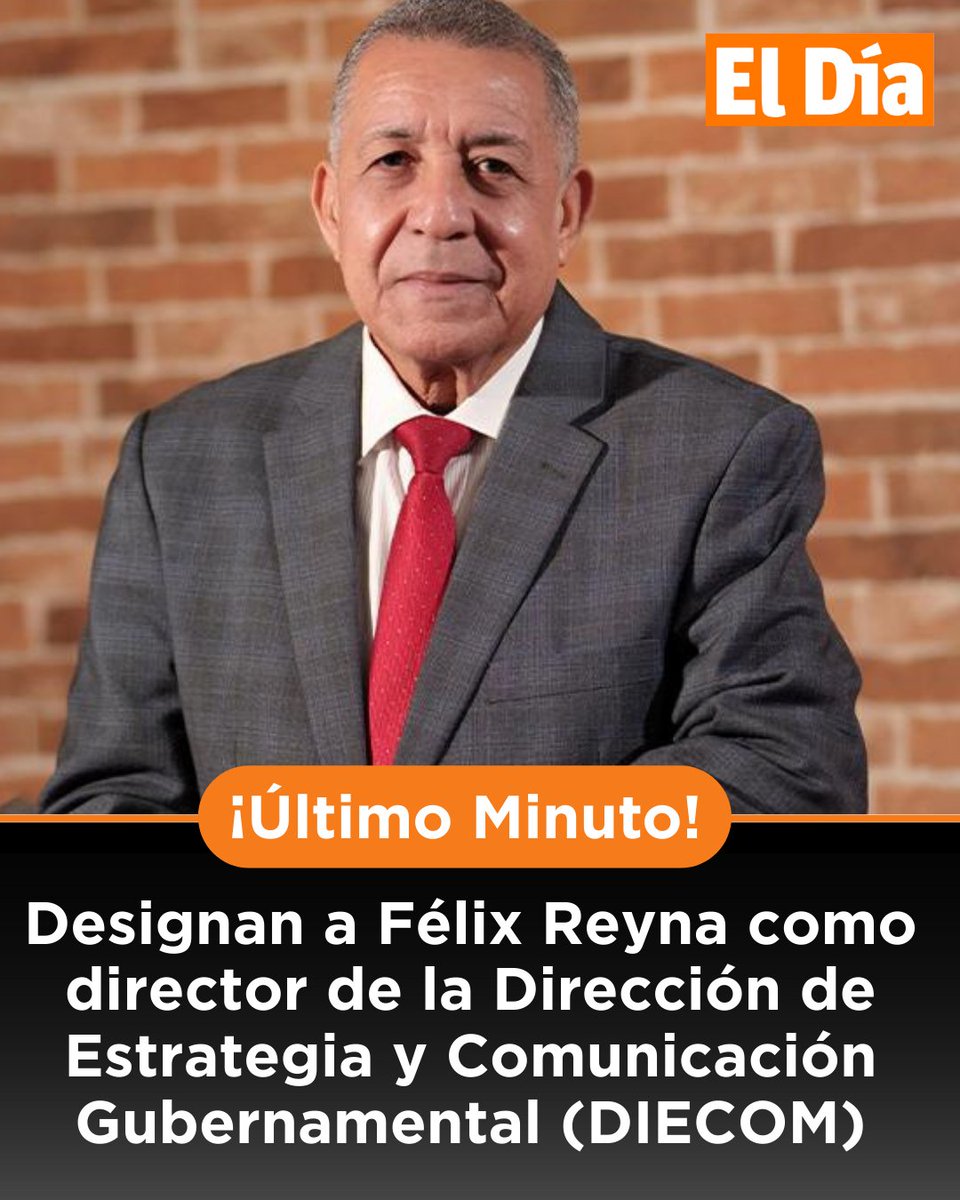 ElDia_do's tweet photo. Félix Antonio Reyna Echevarría: Designado director de la Dirección de Estrategia y Comunicación Gubernamental (DIECOM). Comunicador con amplia experiencia en estrategia y gestión de medios.
#periódicoeldía #DIECOM #EstrategiaComunicacional #FélixReyna https://t.co/dmI3sr6sbQ
