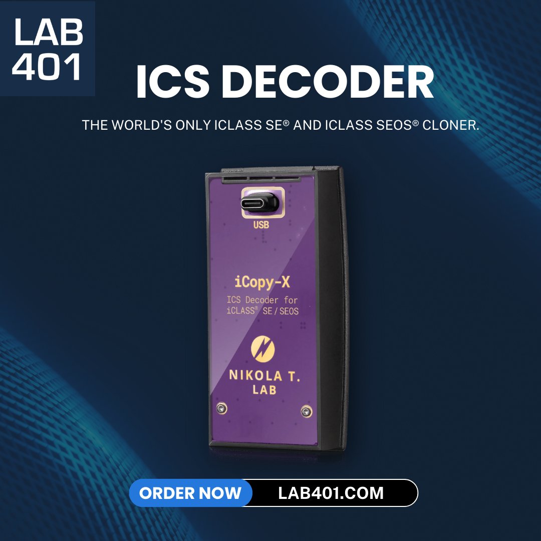 Lab_401's tweet image. 🔓iCS Decoder: the only tool that instantly clones &amp;amp; decodes iCLASS SE®/SEOS® badges via iCopy-X!
💼A must-have for pentesters &amp;amp; LEA. l.lab401.com/8xBJr 
#RFID #Pentesting #iCLASS #iCSDecoder #Lab401