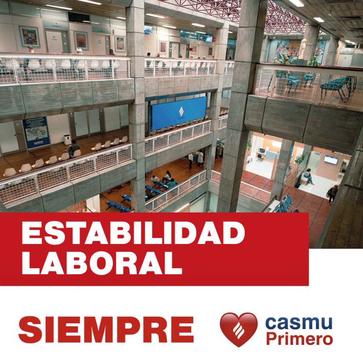 CasmuPrimero's tweet photo. ✨#CASMU se ha consolidado como una de las instituciones de salud con mayor estabilidad laboral en el país.
Este 17 de septiembre, te invitamos a acompañarnos con tu voto.
@RaulGermanRodri @andrea_zumar @jjareosa #17Set
#CasmuPrimero 🏥 🗳️ https://t.co/1Kp9Pc0qKl