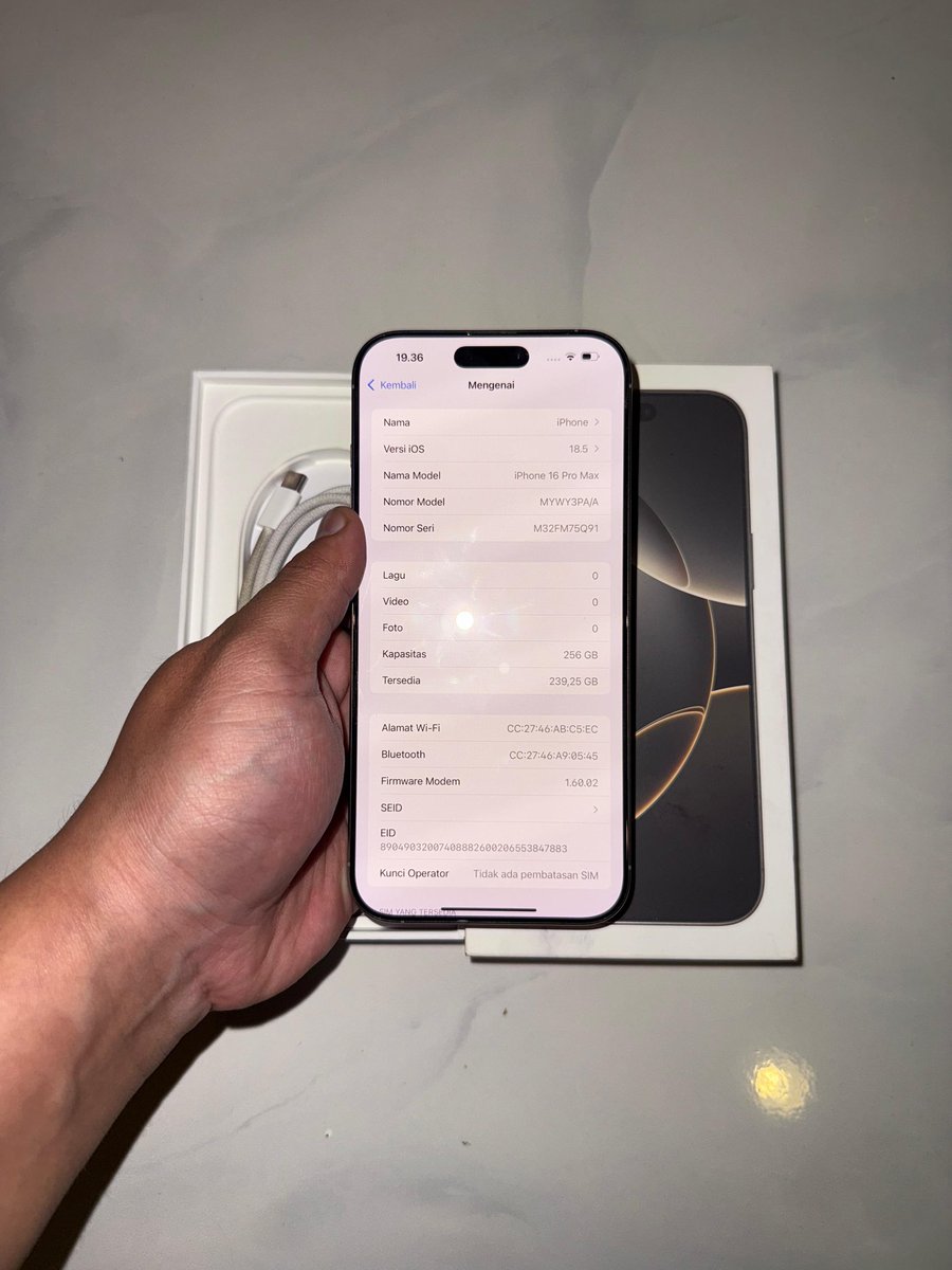 MazTemble's tweet photo. FOR SALE IPHONE 16 promax 256gb IBOX PA/A
Garansi panjang sampe Mei 2026
Minus pemakaian
BH 100℅
19,950 nego wajar
COD BINTARO/TANGERANG RAYA/JAKARTA RAYA
#jualiphone #iphone #zonauangᅠᅠᅠ https://t.co/2cLudoQa82