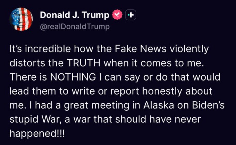 No, Donny. This isn’t “Biden’s stupid war.” The blame starts and ends with your bestie Vlad.