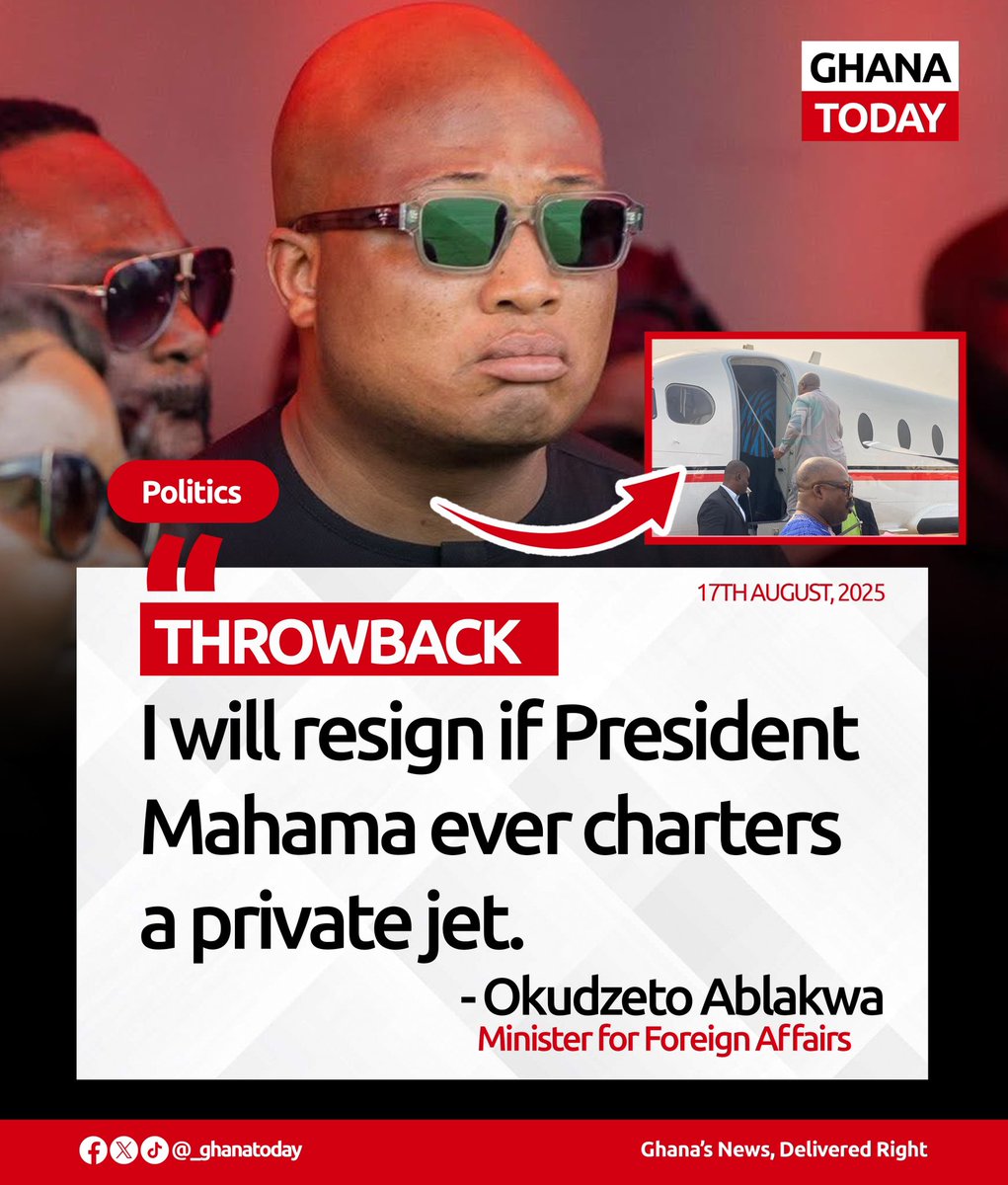 I will resign if President Mahama ever charters a private jet. - Okudzeto Ablakwa

#GhanaToday