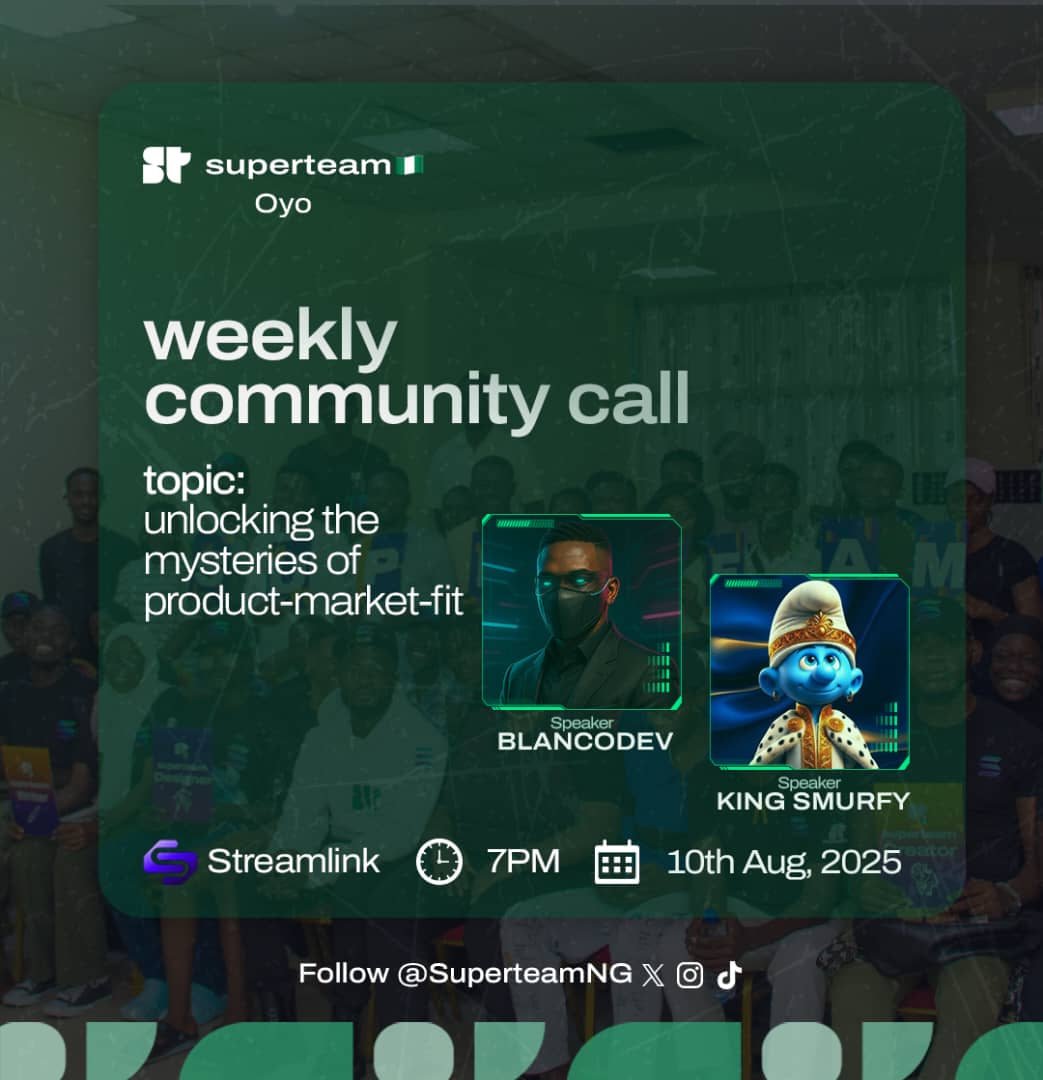 Noni π«π (@noni_wryts) on Twitter photo This past week has been back-to- back all things <a href="/SuperteamNG/">Superteam Nigeria</a>.
From ecosystem calls to weekly community call with guest speakers <a href="/SmurfySteve/">King Smurfy π</a> and <a href="/havertzblanco/">Blancodev</a>, to a peer review last night with <a href="/angry__pacifist/">OUTIS π</a>, to the just concluded inhouse writers call with my oyo community. This past week has been back-to- back all things <a href="/SuperteamNG/">Superteam Nigeria</a>.
From ecosystem calls to weekly community call with guest speakers <a href="/SmurfySteve/">King Smurfy π</a> and <a href="/havertzblanco/">Blancodev</a>, to a peer review last night with <a href="/angry__pacifist/">OUTIS π</a>, to the just concluded inhouse writers call with my oyo community.