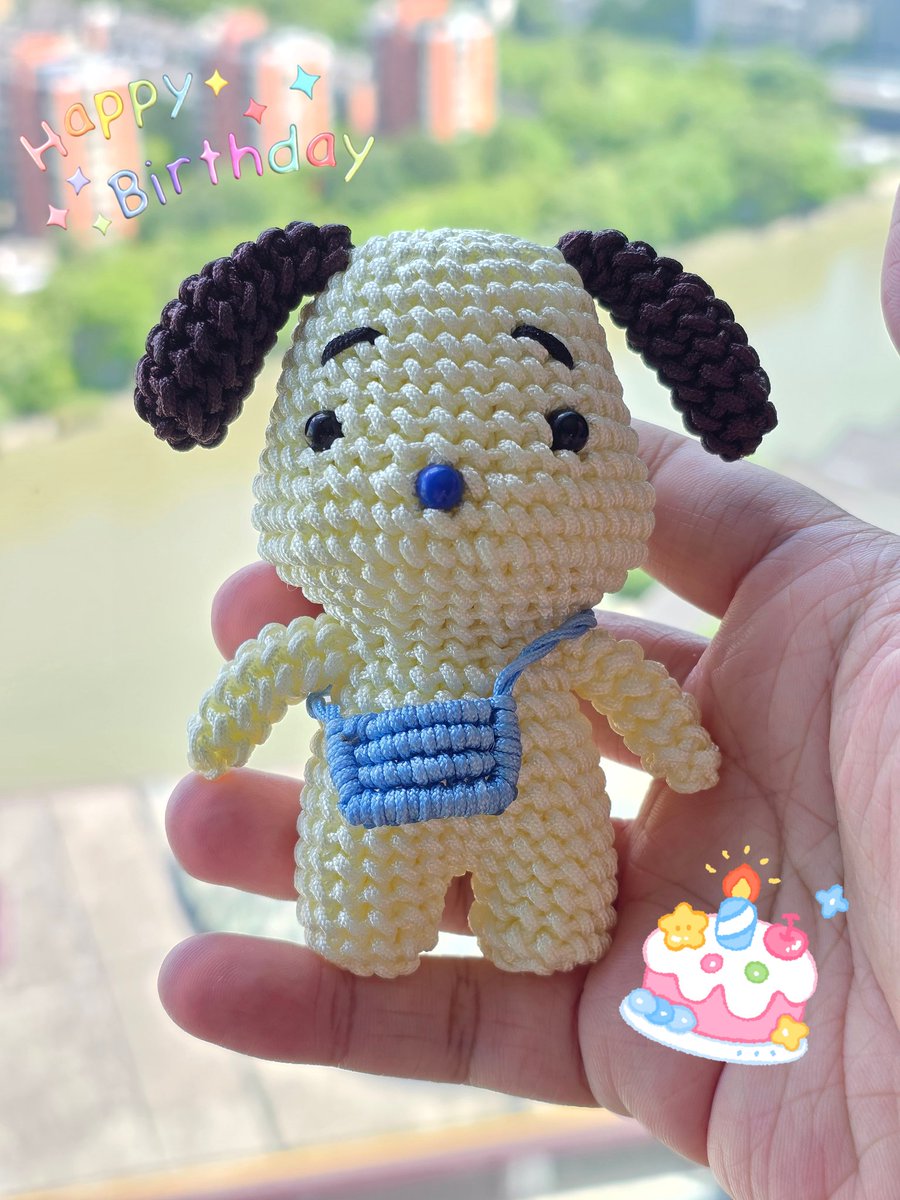 很特别的生日礼物---妈妈给我编的可爱小狗狗❤️
那就祝自己生日快乐吧！