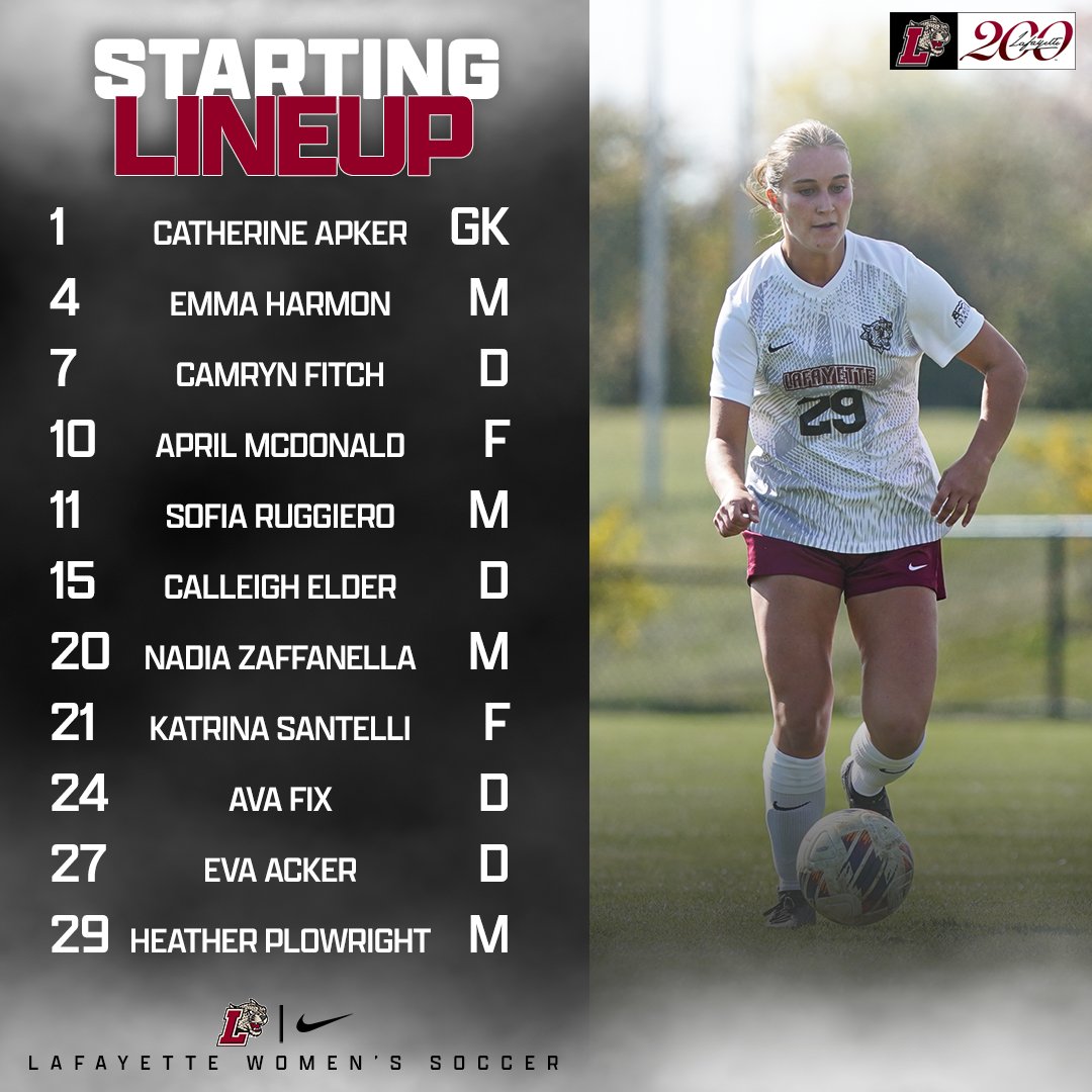 Our Starting XI!⚽️🐾

#RollPards #ClimbTheHill #LafayetteCollege200