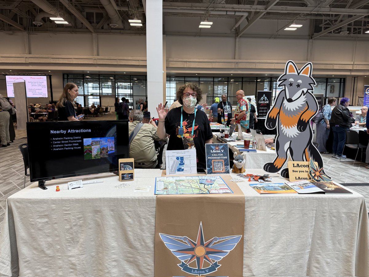 It's your last chance to visit our LAcon V tables in Flex Hall B, 36-38, at <a href="/seattle2025/">Seattle Worldcon 2025</a>!

Talk to members of our team, take a selfie with Fuzzy, and so much more.

#SeattleWorldcon2025 
#LAconV
