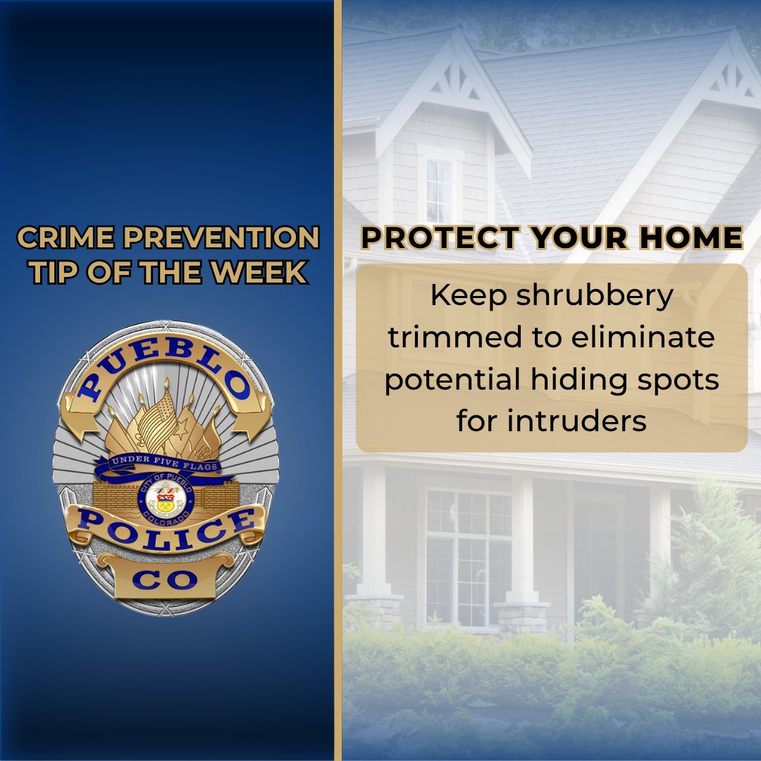 🔒 Crime Prevention Tip: Trim those overgrown bushes! 🌳 A clear view around your home deters intruders. Consider motion lights &amp; cameras for extra security.

Remember, prevention is protection! 

#CrimePreventionTip #CrimePrevention #CommunitySafety #HomeSafety