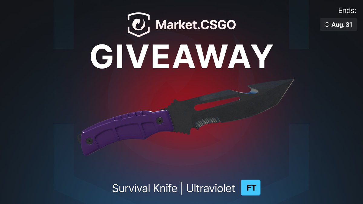 Market.CSGO (@marketcsgocom) on Twitter photo SURVIVAL | ULRAVIOLET (Field-Tested)
How to Enter:
1. Follow <a href="/MarketCSGOcom/">Market.CSGO</a>
2. Retweet and like this post
3. Tag at least one teammate in the comments
⏰ Ends on August. 31
We’re selecting a lucky participant to receive this beautiful skin. Good luck, everyone! SURVIVAL | ULRAVIOLET (Field-Tested)
How to Enter:
1. Follow <a href="/MarketCSGOcom/">Market.CSGO</a>
2. Retweet and like this post
3. Tag at least one teammate in the comments
⏰ Ends on August. 31
We’re selecting a lucky participant to receive this beautiful skin. Good luck, everyone!