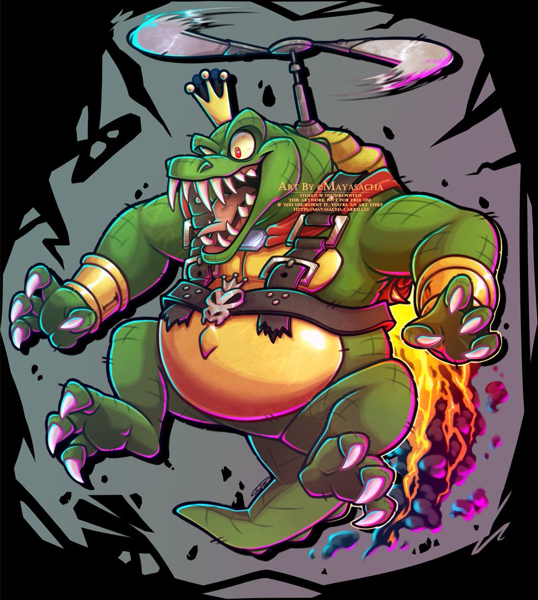 MayasachArts's tweet photo. Lil warm-up between projects. And cuz I have this 'laugh' stuck in my head since then. If you know, you know! xD Luv it~

Wanted to post that without background, but X doesn't like transparent picture.

So, enjoy!

#art #KingKRool #fanart #DonkeyKong #DonkeyKongBananza  #Nintendo https://t.co/WZj1UK9mku