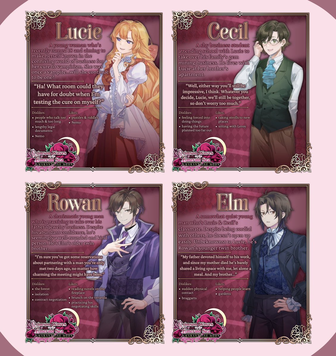 🦇 A new Victorian vampire otome is coming later this year!

“Crimson Waves on the Emerald Sea: Amaranthine Moon” features: 

💕 3 love interests
🩸 Be a vampire or human
✨ Multiple endings
📖 70k+ words of intrigue

Last days to support the Kickstarter: kickstarter.com/projects/cgw/c…