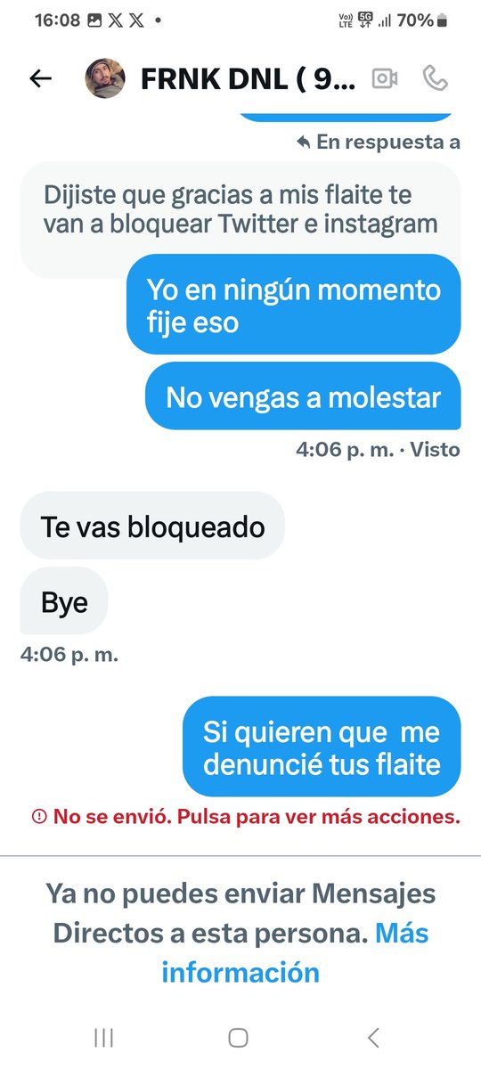 Recibí  amenaza de éste Twitter, tenga cuidado, sí  mi cuenta la cierran es por  éste  individuo