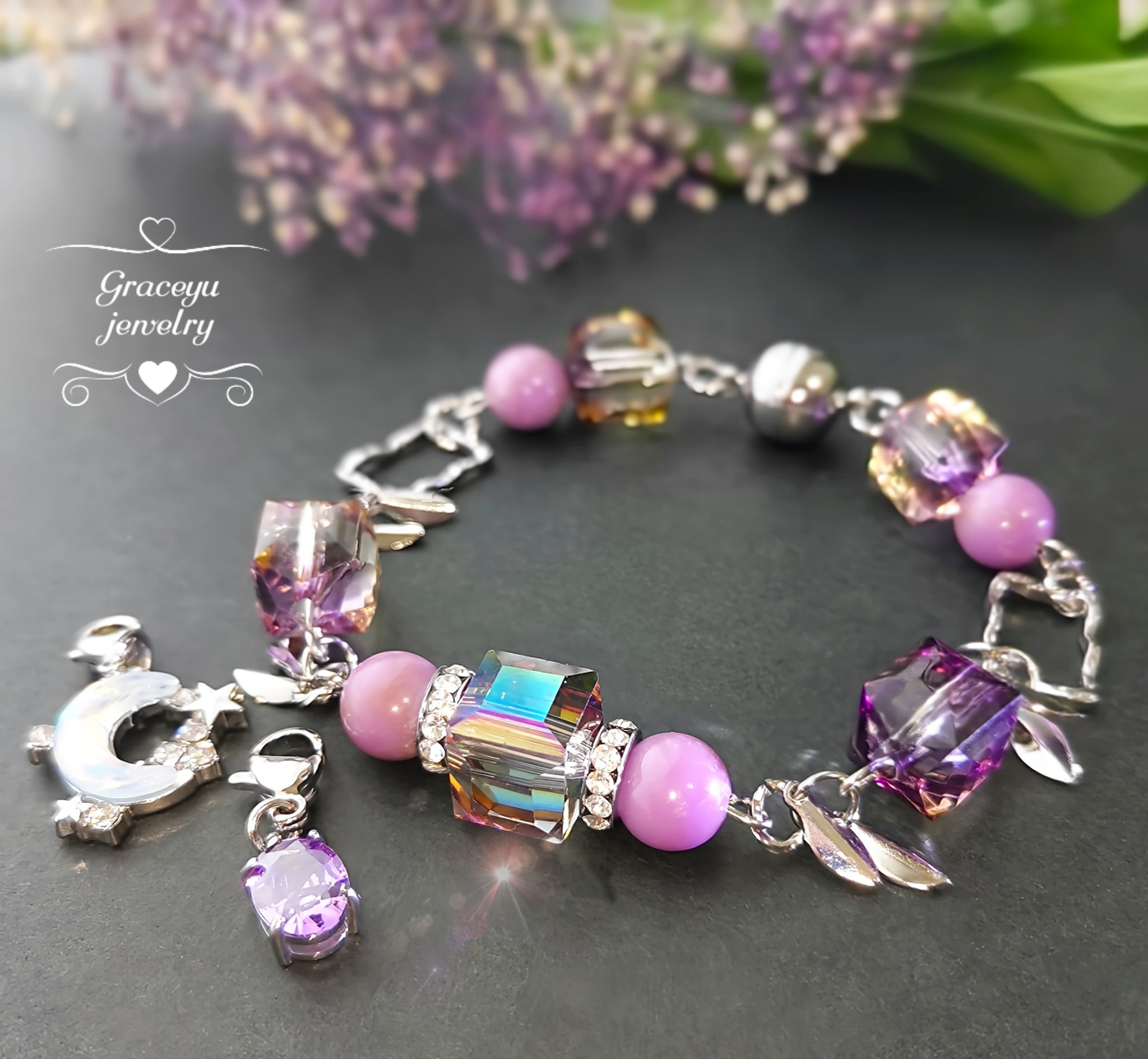 天然石　ハンドメイド　ブレスレット　&　リング witch:天然石原石のハンドメイドアクセサリー