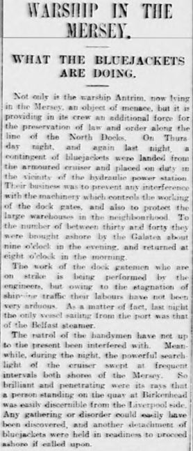 On the 17th August 1911 HMS Antrim would be stationed on the Mersey