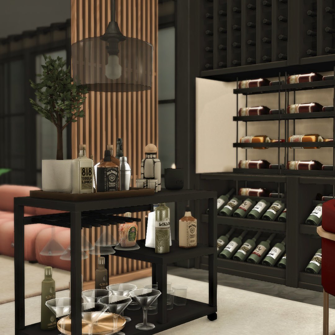 raye's bar area - her favorite place in the house 🍸