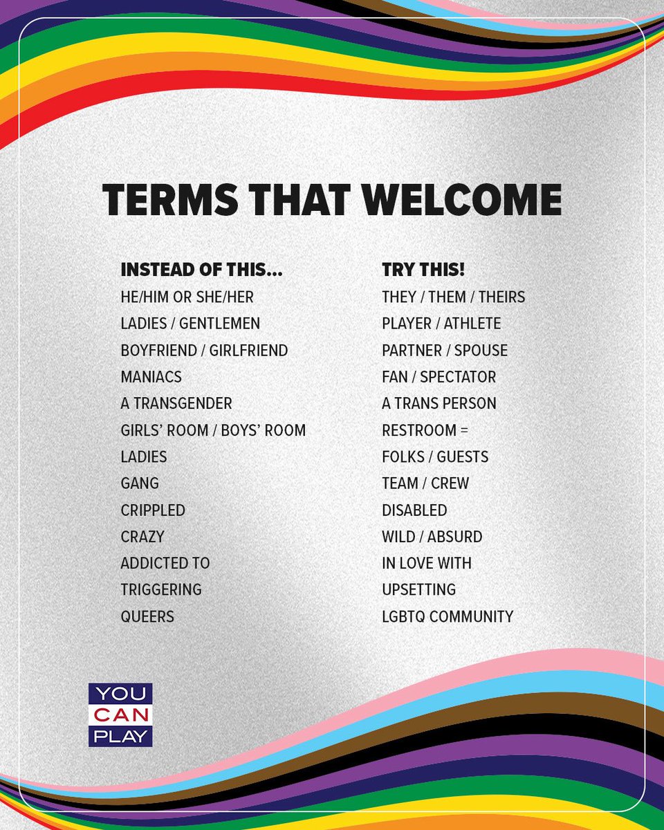 Happy Capital Pride, Ottawa🏳️‍🌈
 
Sports are for everyone. On the field, on the ice, and in the stands, everyone belongs here.
 
Learn more &amp; explore the full inclusion resources library at youcanplay.org