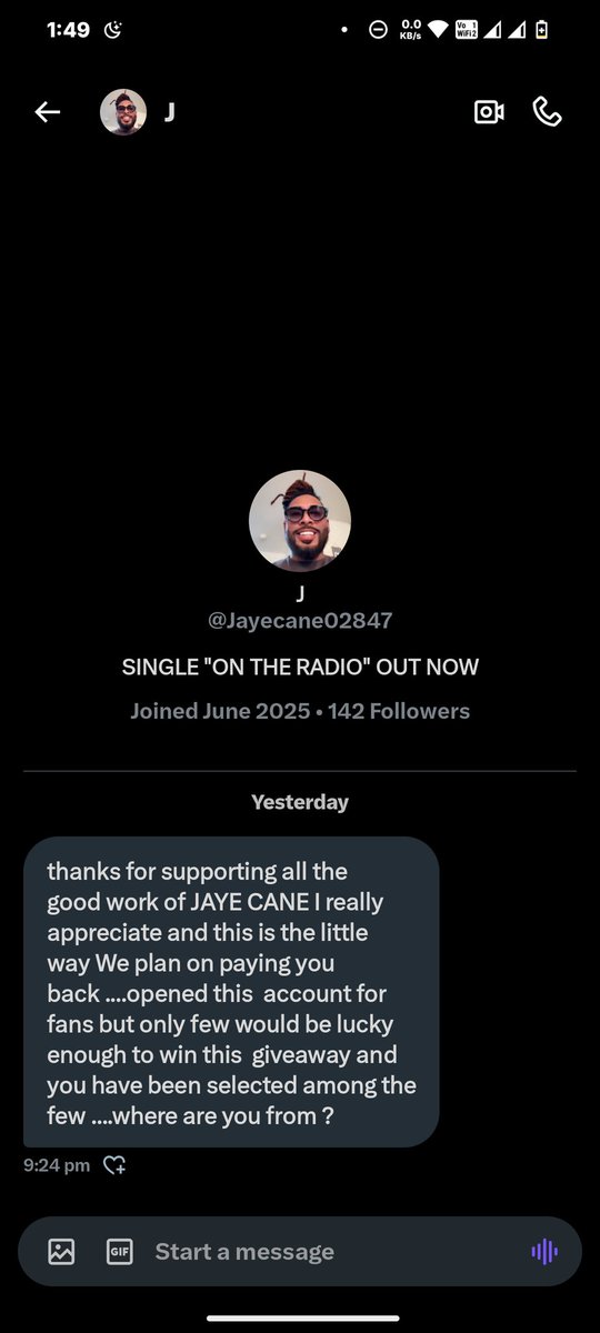 themacjumper's tweet photo. @Jayecane He then sent me this message from another account https://t.co/h6upWA20k7