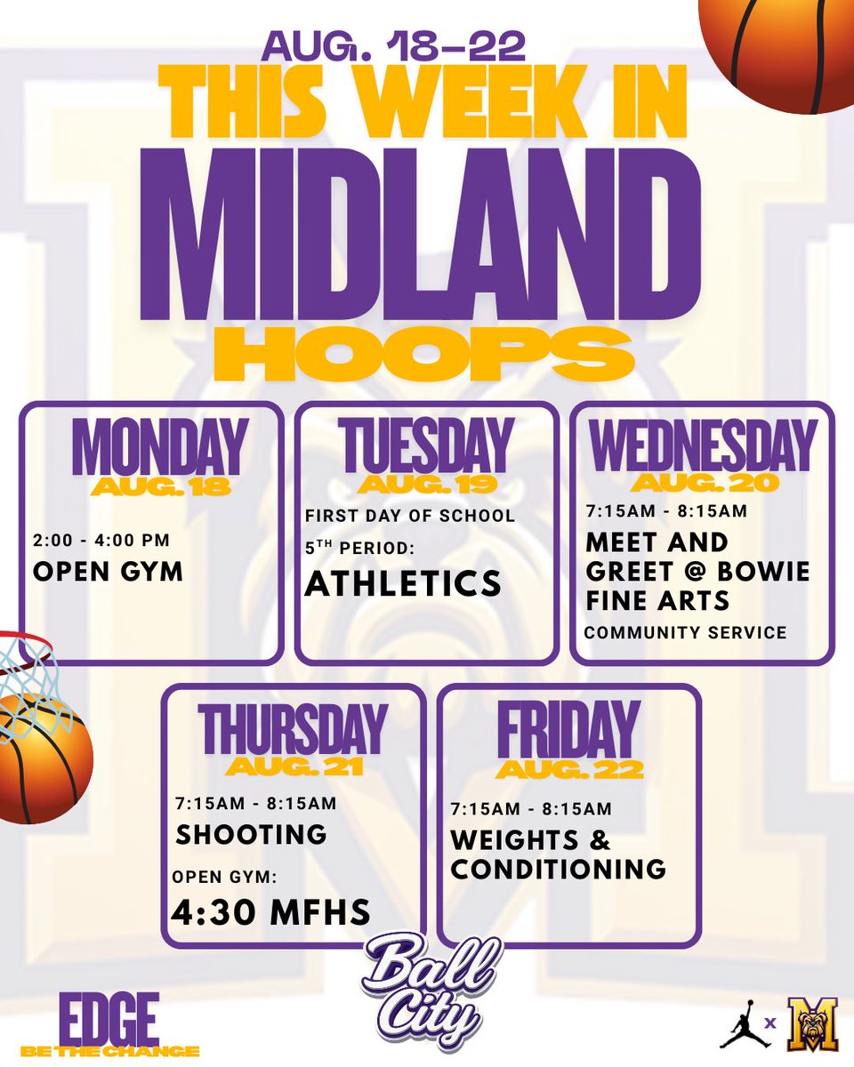 Welcome back Dawg!!! Weekly schedule below. 

<a href="/midlandfresh/">Midland Freshman</a> <a href="/MidlandHigh_MHS/">Midland High School</a> <a href="/reese_puckett/">Reese Puckett</a>