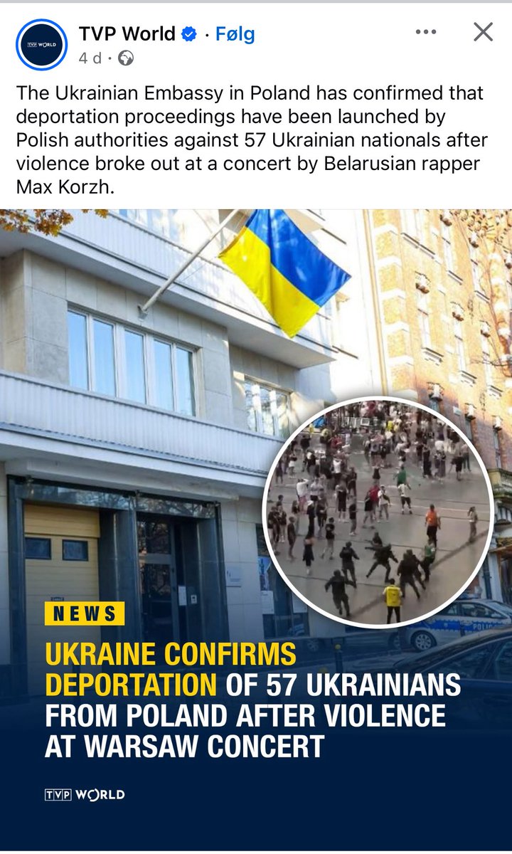 europazooropa's tweet image. Polen deporterer resolutt ukrainske bråkmakere etter fotballopptøyer. Savner slik handlekraft i Norge #remigrasjon 

tvpworld.com/88315972/ukrai…