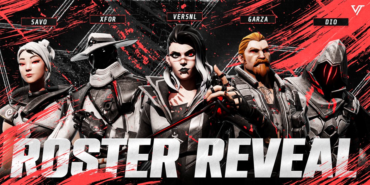 Red means danger... and we’re the threat ‼️ 🚨
 
Introducing our Valorant Competitive Roster!

<a href="/Versnl_/">VersNL</a>, <a href="/forresxt/">xFor</a>, @Garza_valorant, 
<a href="/savoboyray/">Savo 🧛🏽‍♀️</a>, <a href="/Dio_vall/">Dio</a> 

Welcome home.