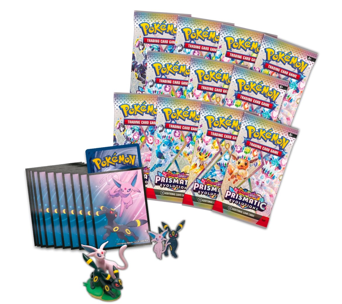 Prismatic Evolutions Premium Figure Collection will be dropping at Sam’s Club soon! Contains 15 Pokemon booster packs. 

We’ll notify you when the release happens.