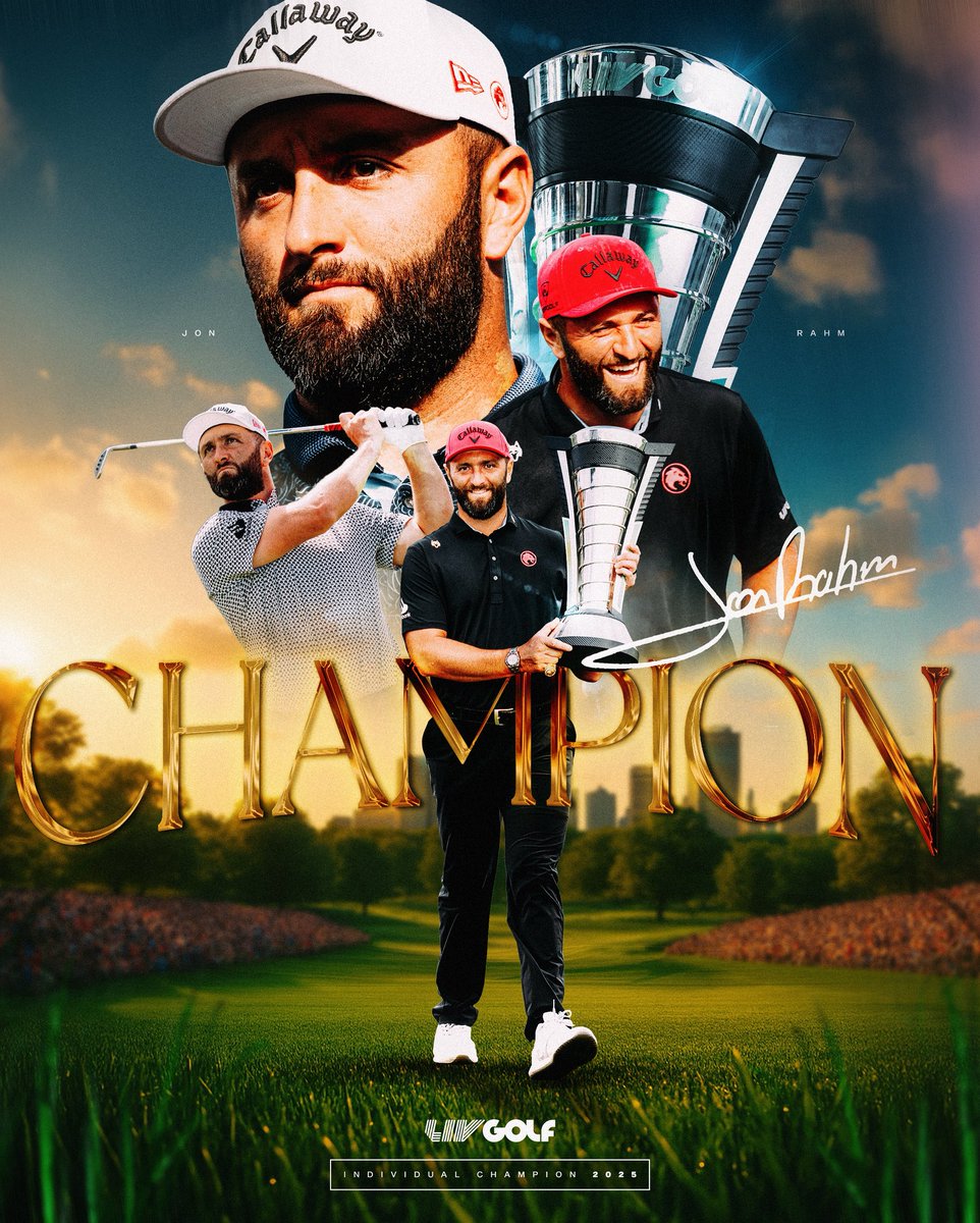 livgolf_league's tweet image. BACK-TO-BACK SEASON CHAMPION🏆

@JonRahmOfficial is the 2025 LIV Golf League Individual Champion 👏

#LIVGolfIndy @LegionXIIIgc