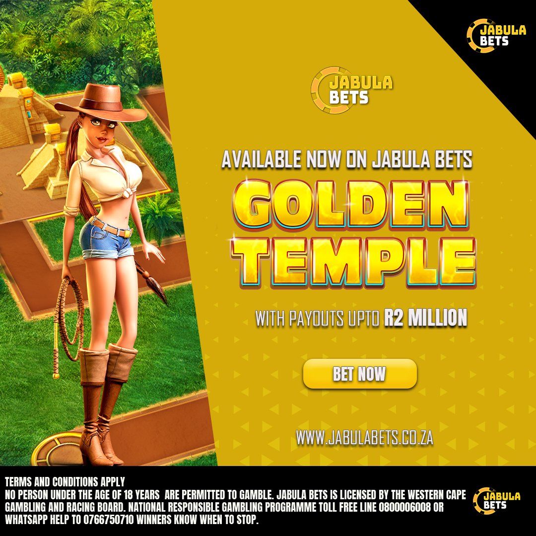 🔥 Ready to strike gold? Place your bets on Golden Temple now at Jabula Bets!
💰 Big thrills, bigger wins — don’t miss out!
👉 Bet now at jabulabets.co.za

#GoldenTemple #JabulaBets #OnlineGaming #BigWins #SAgaming

+18 | Winners Know When To Stop | NRGP 0800 006 008