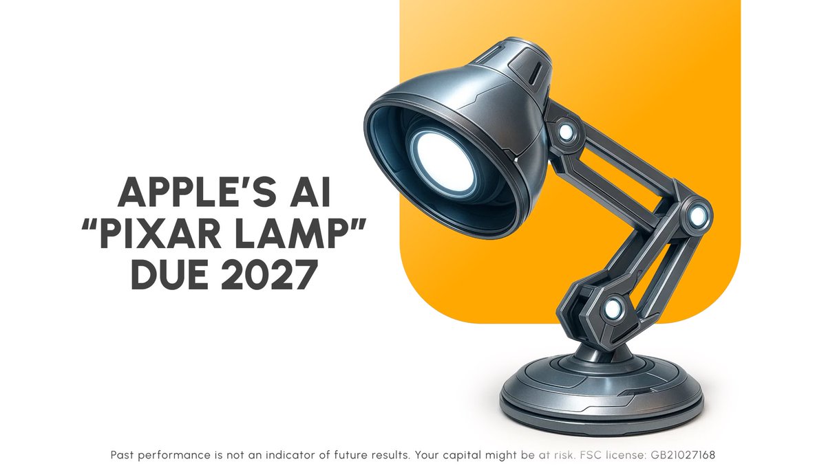 SmartSTP's tweet image. ❗️$Apple is reportedly building a desktop #robot with a 7-inch display on a movable arm

Set for 2027, it will feature a smarter Siri, remember chats, and interact like a human

Consider exploring smartstp.com
.
.
Your capital might be at risk
FSC license: GB21027168