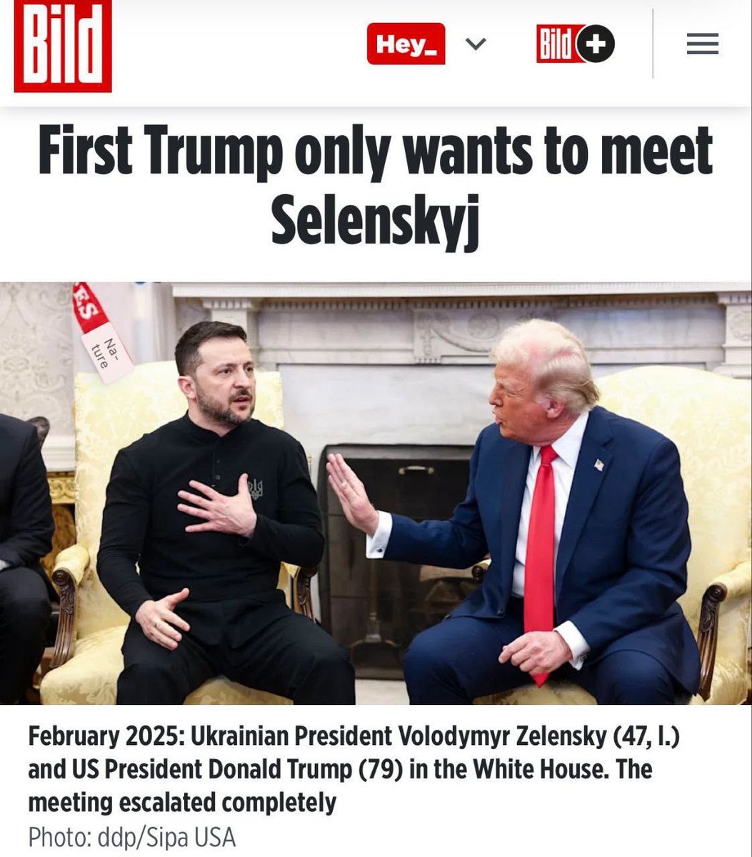 Und noch einmal voll ins Gesicht! Trump möchte zunächst mit Zelensky allein sprechen. Die europäischen Regierungsschefs, die bereits auf dem Weg in die USA sind, landen wieder am Kindertisch wo sie hingehören