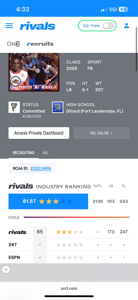 Demitris Mincey Jr (@demitris_mjr) on Twitter photo Extremely blessed to be rated an 3⭐️ !!! Extremely blessed to be rated an 3⭐️ !!!