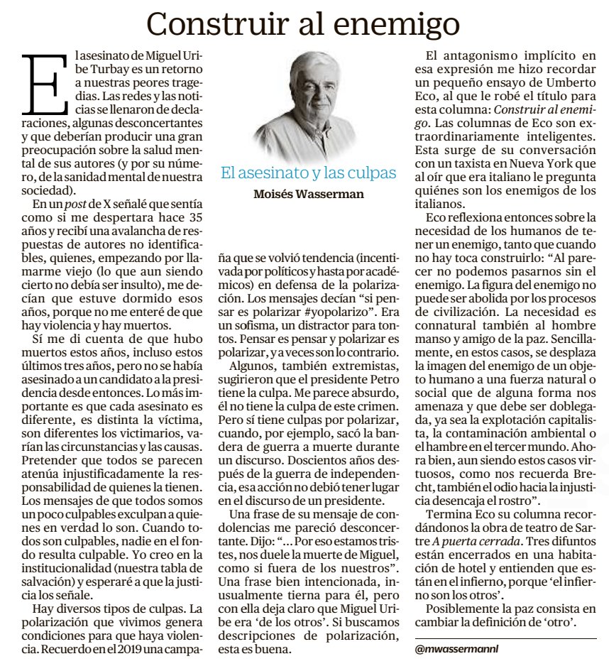 Mi columna del viernes 15, hoy en papel.