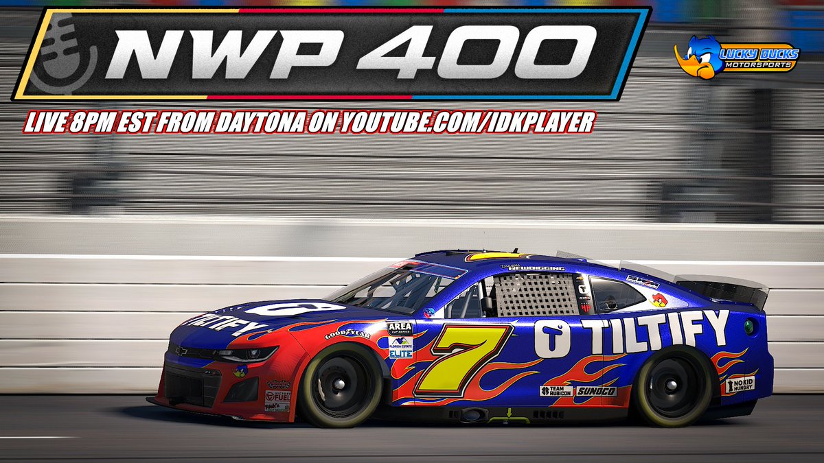 Lookin' to get lucky tonight at virtual <a href="/DAYTONA/">Daytona International Speedway</a> with <a href="/DougN_racing/">Doug</a> for $1,000! Can we bring it home live on <a href="/IdkPlayer/">Jonathan Ramos</a> tonight? Youtube.com/idkplayer