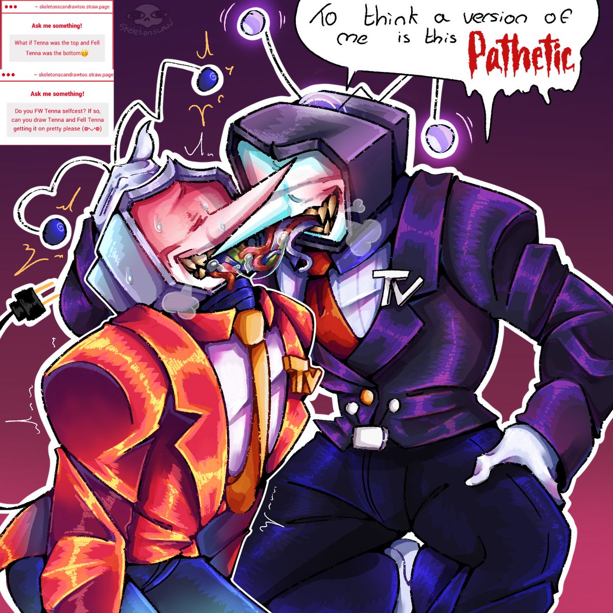 I need that old perv and that emo to make out, it’s technically self love right?
#deltaruined #tenna #deltafell #deltarule34
