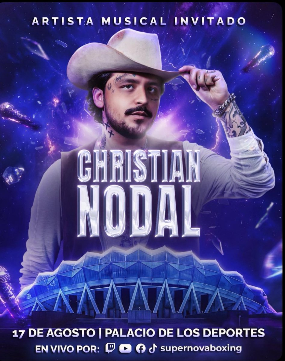 Hoy estará como artista invitado en el <a href="/supernovaboxing/">Supernova: Genesis</a> a las 8:00 pm hora CDMX 🇲🇽

¡No se lo pierdan por todas las redes sociales de Super nova! 🤠🤠