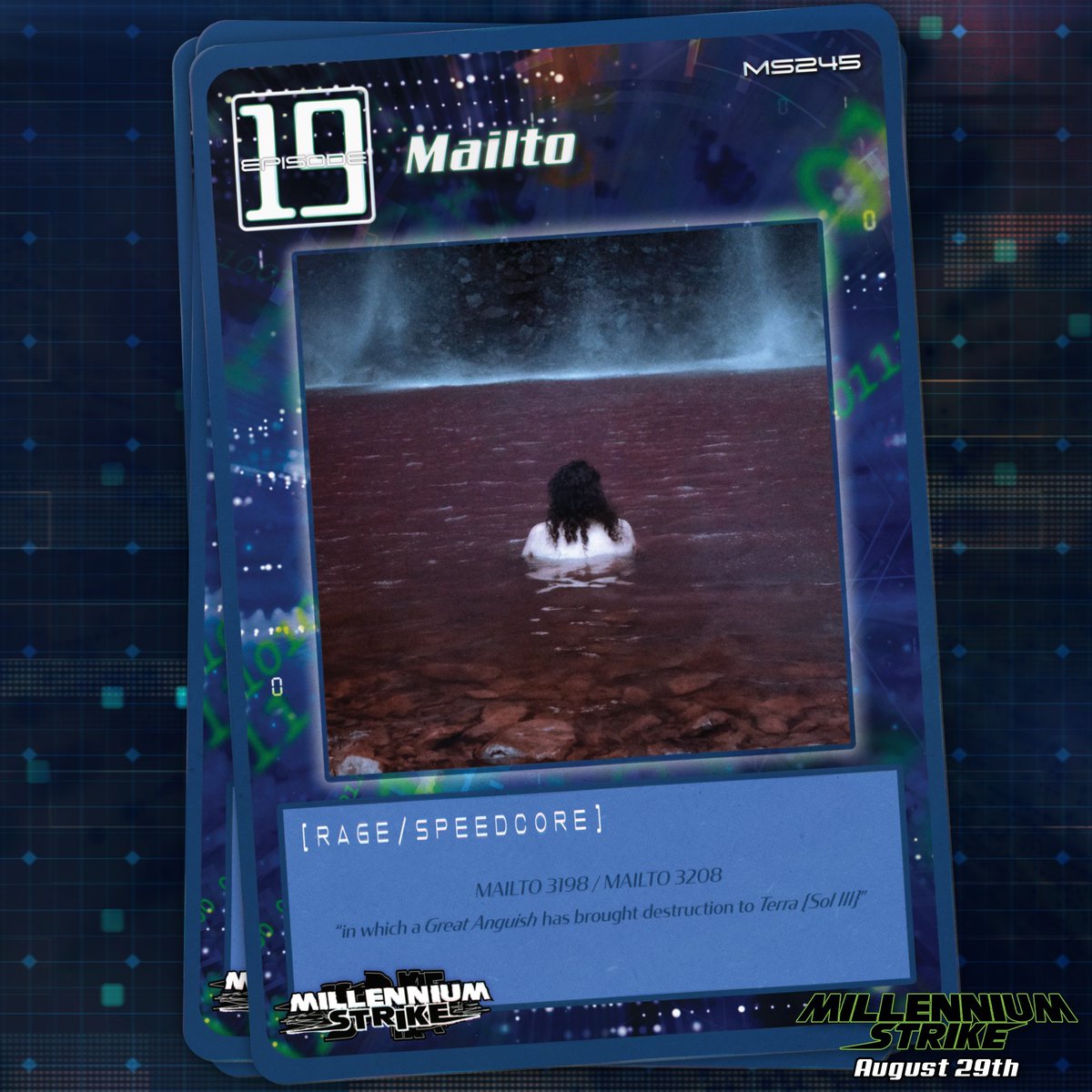 MILLENNIUM STRIKE in CYBERSPACE
EPISODE 19 
ARTIST 3
<a href="/mailtomusic/">@mailtomusic.bsky.social</a>