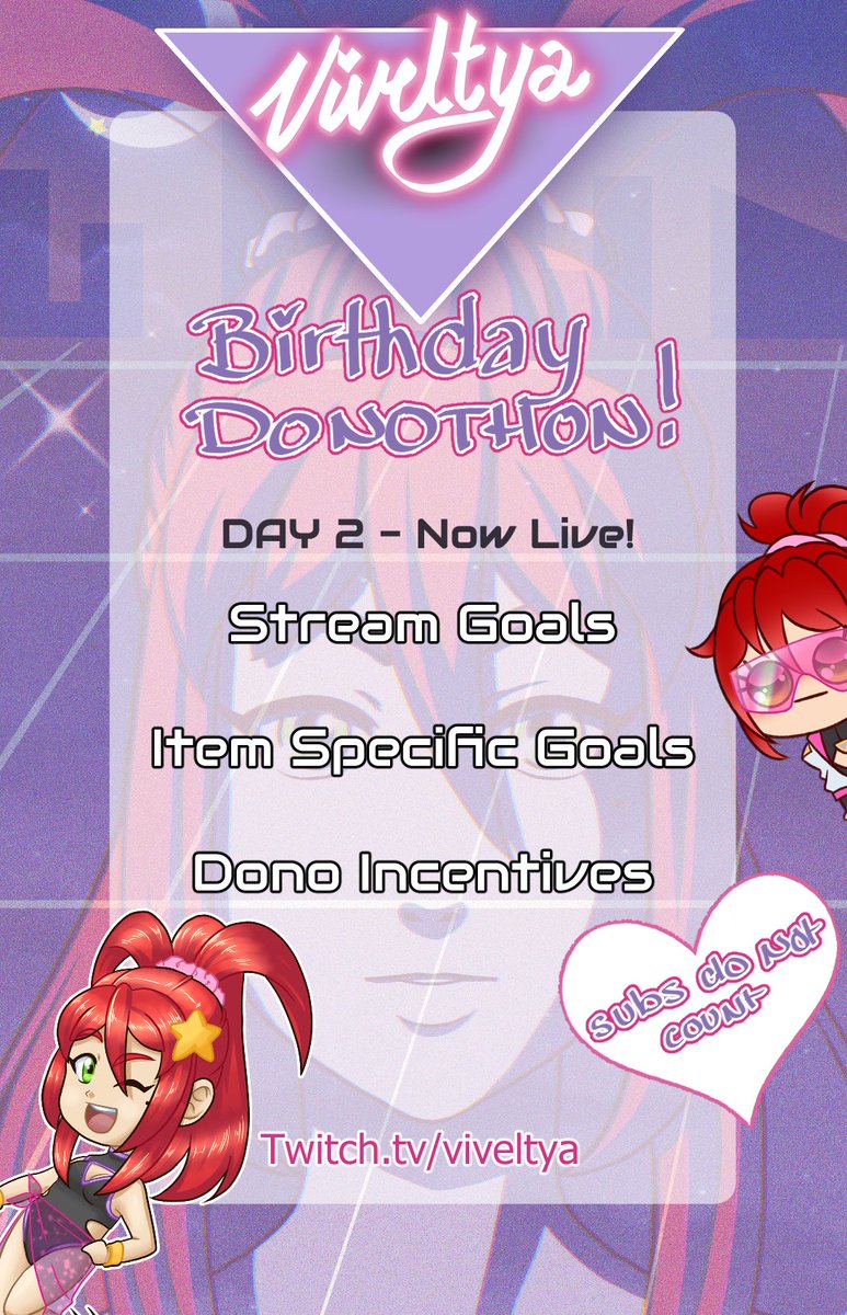 DAY 2 OF BIRTHDAY DONOTHON!

Will be playing REPO with friends and now the wheel of fun stuff is live! Every 25$ donated gets a spin!

twitch.tv/viveltya

#vtuber #ENVtubers