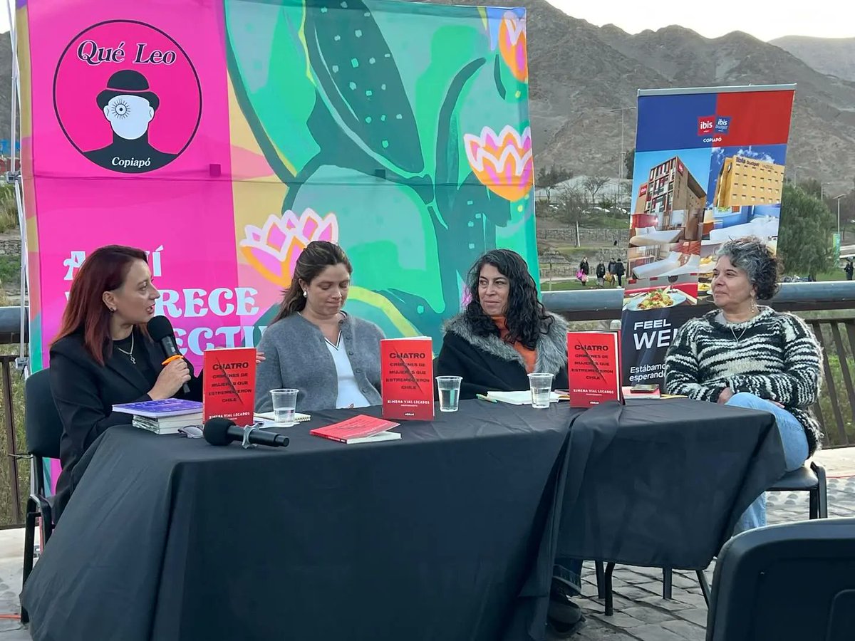 queleocopiapo's tweet photo. Momento inolvidable en #PaseoDeLibros en #Kaukari: Ximena Vial conversó sobre su libro Cuatro crímenes de mujeres que estremecieron Chile, editado por @penguinlibroscl🌹Un diálogo necesario sobre violencia de género y memoria histórica.

Lee más aquí 😍👉[https://t.co/mxQ19lAaMD] https://t.co/6RehpqjyOR