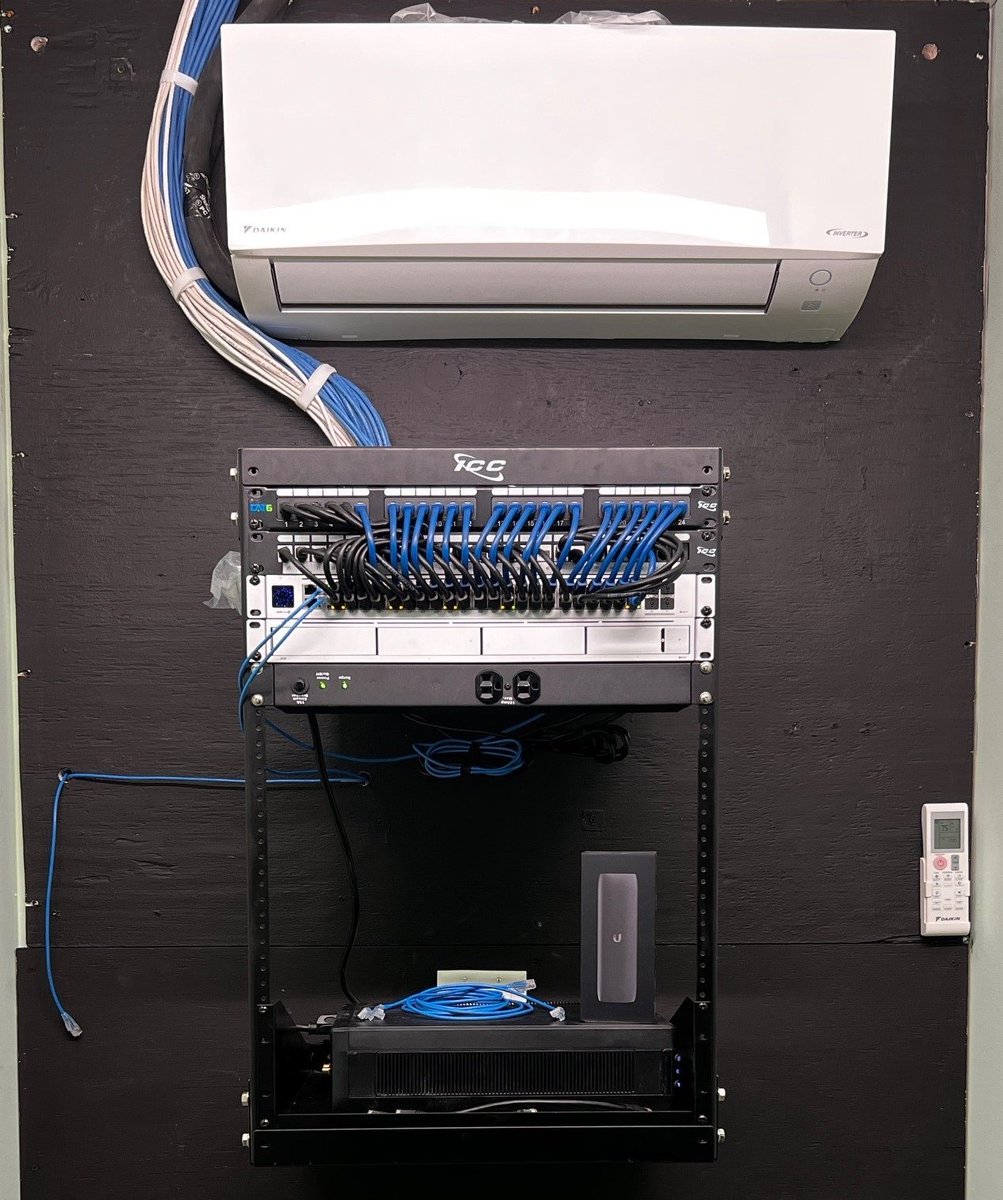 ProSatNetworks's tweet image. A couple recent MDF (main distribution frame) business IT network installations. Nice clean work...even painted the backboards! #mdf