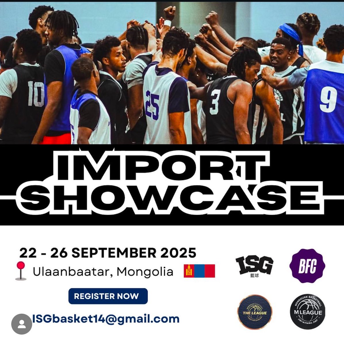 ISG_Basketball's tweet image. September 22-26 ✈️ to 🇲🇳 with the opportunity to earn a 🏀 contract in the Mongolian Premier League.
#ITFactor #MongolianImportShowcase