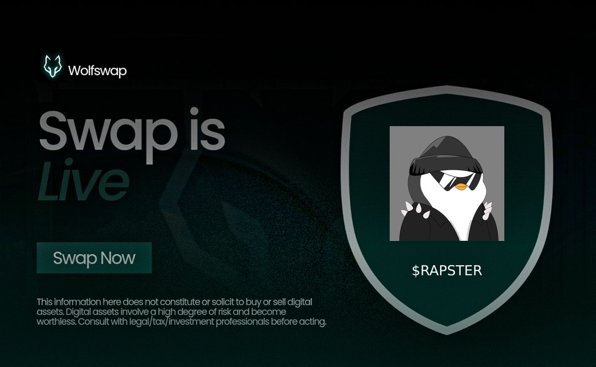 Wolfswap | Swap & Earn (@wolfswapdotapp) on Twitter photo FLASH NEWS:
- $RAPSTER (@Rapsterxyz)
Is now whitelisted on <a href="/wolfswapdotapp/">Wolfswap | Swap & Earn</a> for a smoother and faster trading experience on Abstract!
๐บ Trade now only on wolfswap.app FLASH NEWS:
- $RAPSTER (@Rapsterxyz)
Is now whitelisted on <a href="/wolfswapdotapp/">Wolfswap | Swap & Earn</a> for a smoother and faster trading experience on Abstract!
๐บ Trade now only on wolfswap.app