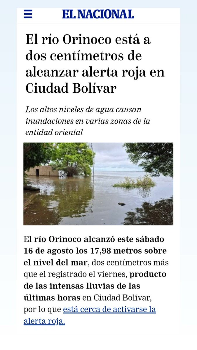 #Venezuela #Bolívar #Río #Orinoco #Inundaciones