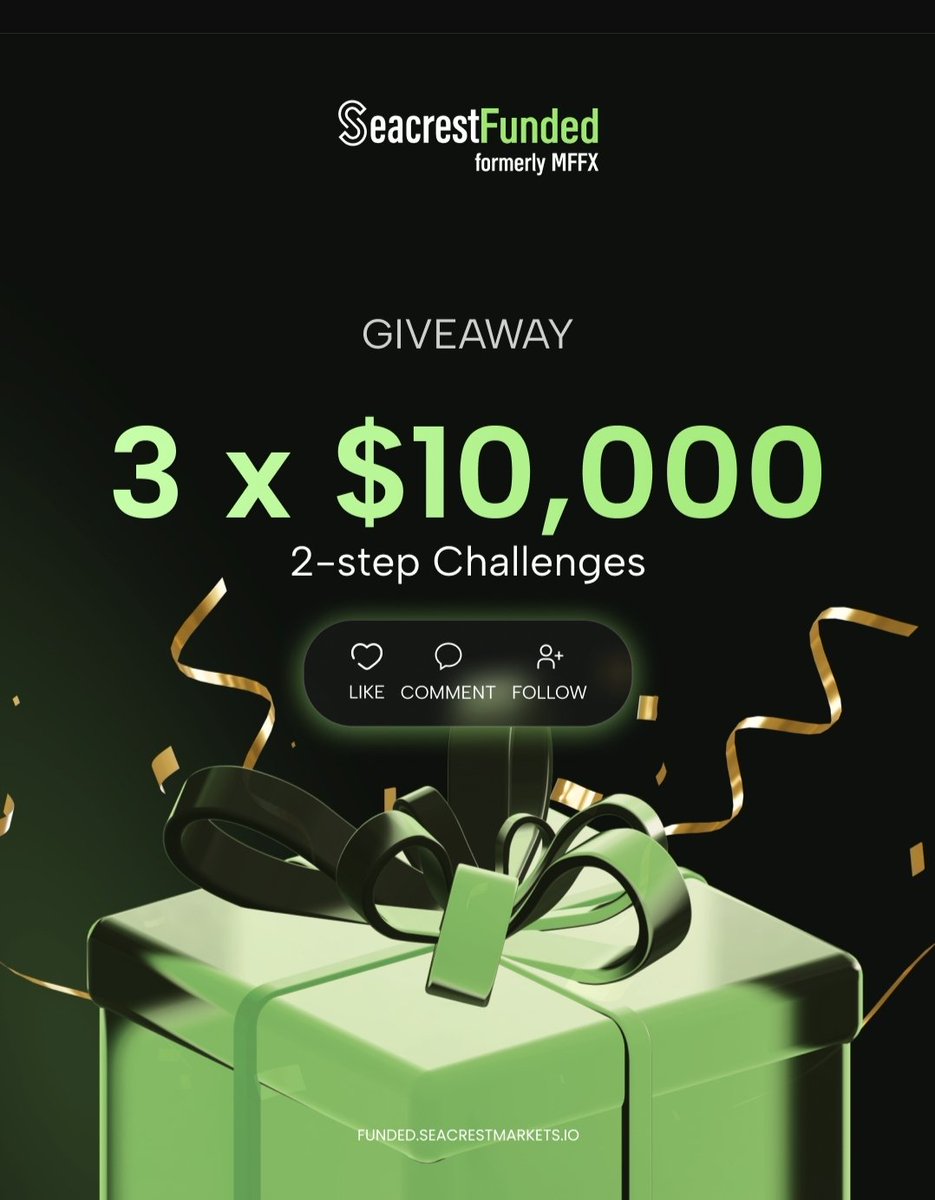 Giveaway Time 

3 X 10k Challenge Accounts 

Rules:
1. Follow <a href="/Abubakar_Tradr/">Abubakar.</a>  <a href="/seacrestfunded_/">Seacrest Funded</a>
2. Like, Retweet and Tag 3 traders
3. Engage withquoted post(  x.com/Abubakar_Tradr… )

Winners after 2HOURS by X picker