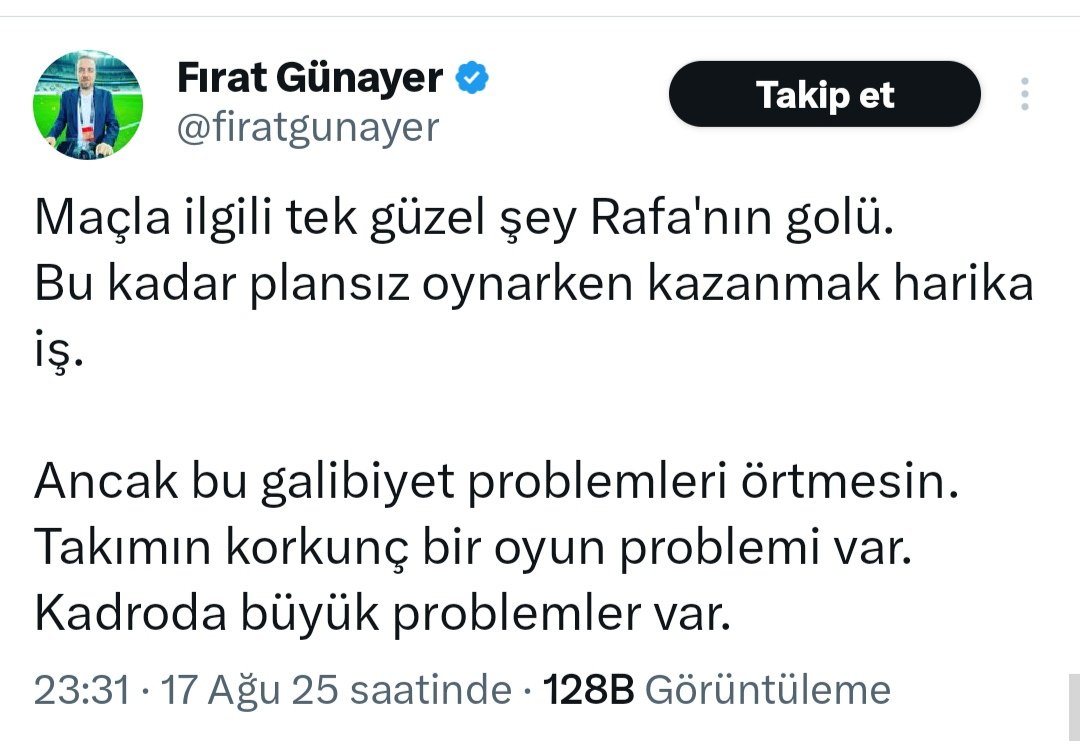 fenerbahçeli trol Rafa Silva golünden sonra kahroldu.

Buna bjkli diyorlar ya bir kere Golll   diye tweet attığını gördünüz mü ?

Tek derdi var mikserlik 

Tek amacı var Beşiktaş kötüye gitsin  Sergen Veya Şenol gelsin

Menajer kankalarının rahat rahat kulübe bitik Emersonlar
