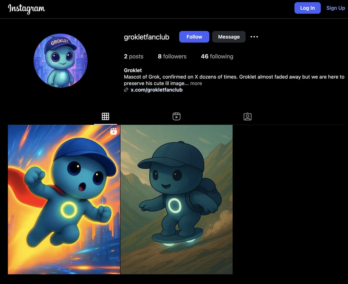 Groklet is now live on Instagram! Shoot us a follow plz :)
instagram.com/grokletfanclub/

We're looking into other social media such as Threads and Tiktok to keep expanding Groklet's world!
