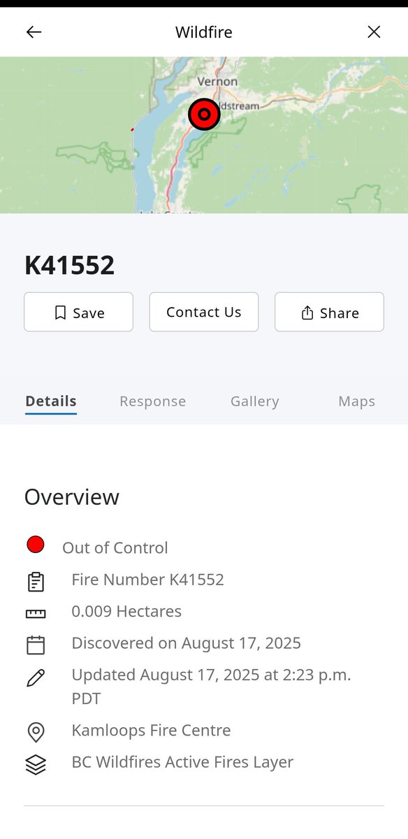 New #bcfire in the #VernonBC zone ..Airtankers responding
