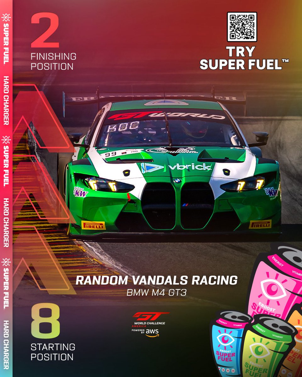 gtworldcham's tweet image. Quite the battle through the field for today’s SUPERFUEL Hard Charger award winner 👊

#GTRoadAmerica #GTWorld #GTWorldAmerica