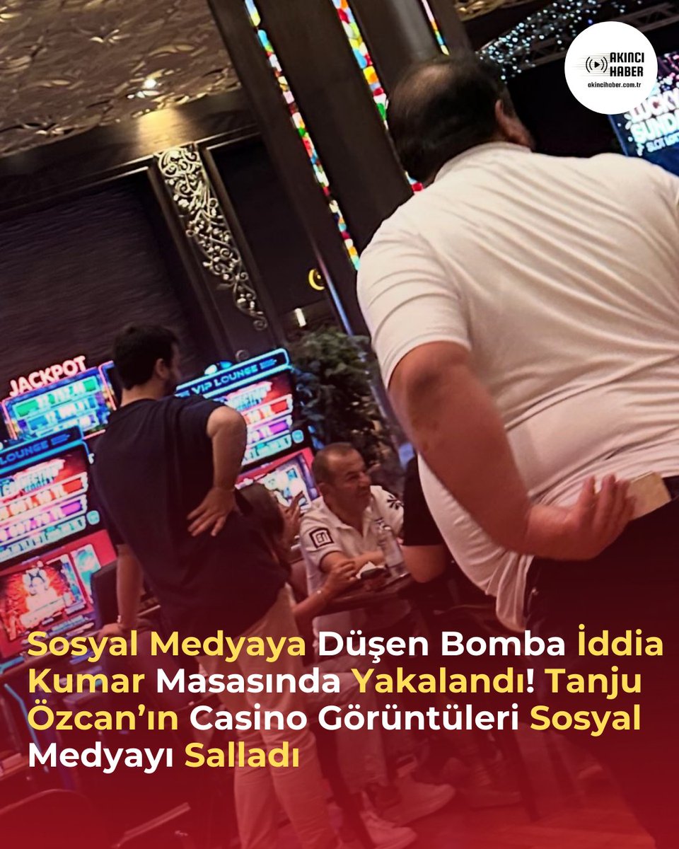 Gazeteci Yazar Ferhat Murat ; 

" Bolu Belediye Başkanı Tanju Özcan, CHP’nin içinde bulunduğu durum nedeniyle stres içinde olmalı ki; stresini Kuzey Kıbrıs’ta atıyor.  

Fotoğraf, 17/08/2025 tarihi Saat:21:00 da Kuzey Kıbrıs’taki Concorde Hotel Bafra’nın casinosundan